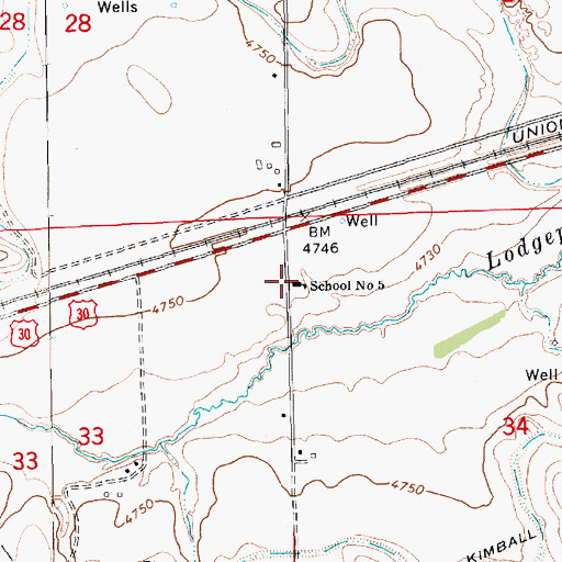 Topographic Map of School Number 5, NE