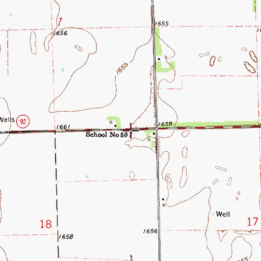 Topographic Map of School Number 50, NE