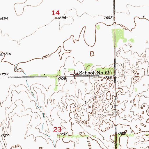 Topographic Map of School Number 51, NE
