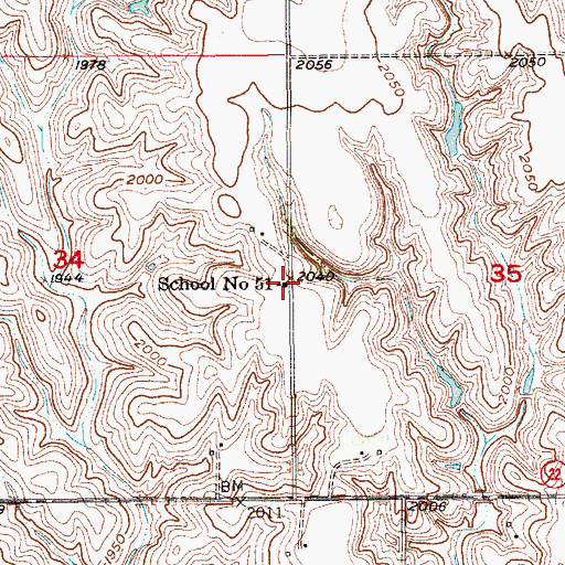 Topographic Map of School Number 51, NE