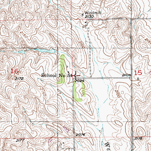Topographic Map of School Number 54, NE