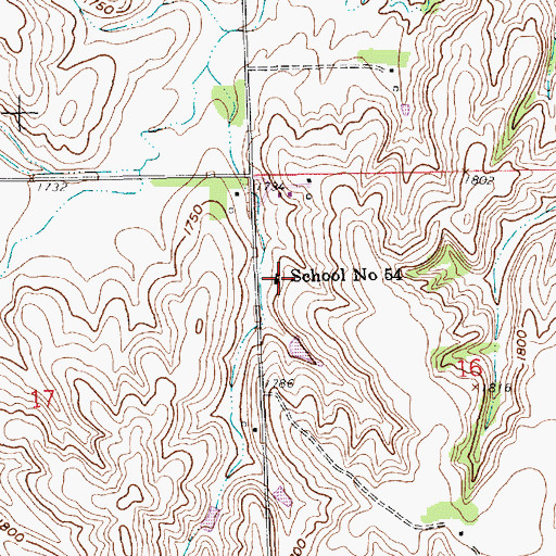 Topographic Map of School Number 54 (historical), NE