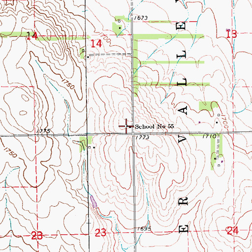 Topographic Map of School Number 55, NE