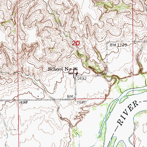 Topographic Map of School Number 56 (historical), NE