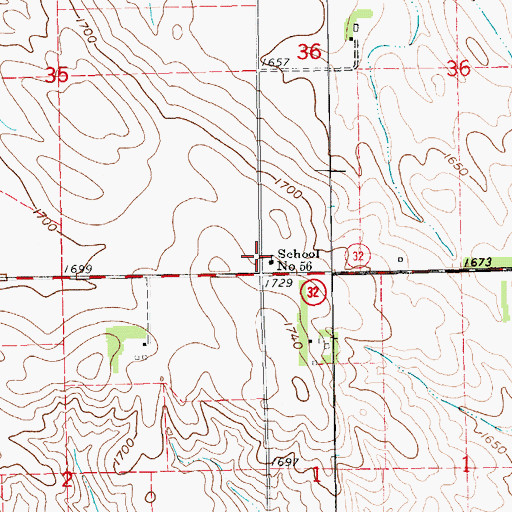 Topographic Map of School Number 56, NE