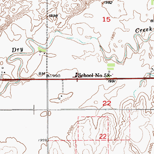 Topographic Map of School Number 58 (historical), NE