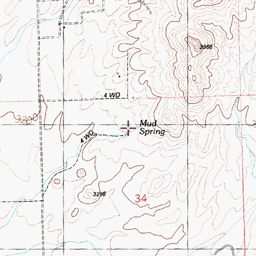 Topographic Map of Mud Spring, AZ