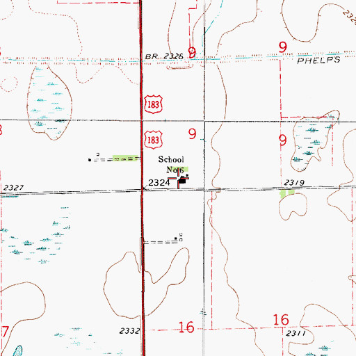 Topographic Map of School Number 6, NE