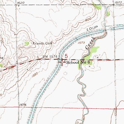Topographic Map of School Number 6, NE