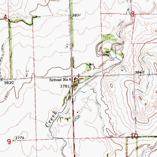 Topographic Map of School Number 6, NE