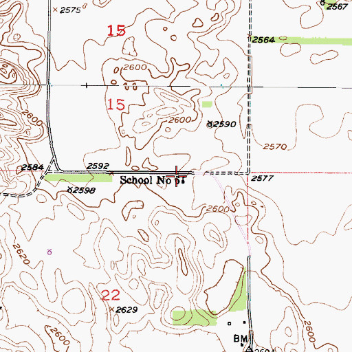 Topographic Map of School Number 6, NE