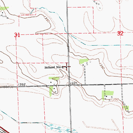 Topographic Map of School Number 6 (historical), NE