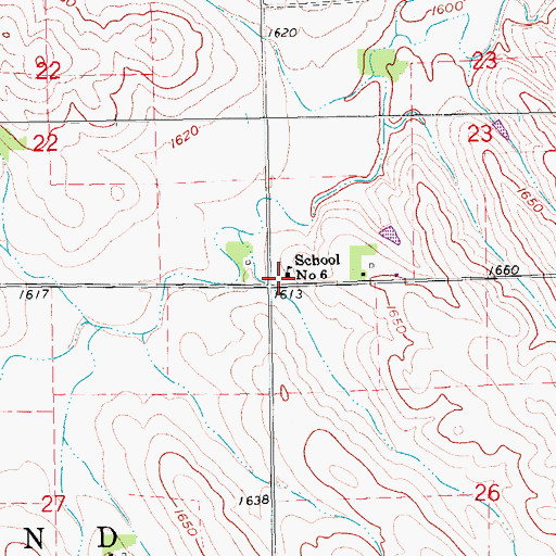 Topographic Map of School Number 6, NE