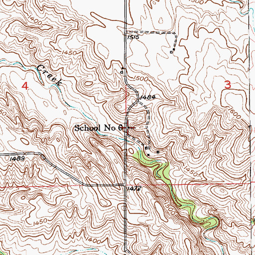 Topographic Map of School Number 6, NE