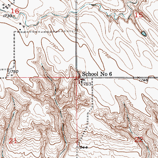 Topographic Map of School Number 6, NE