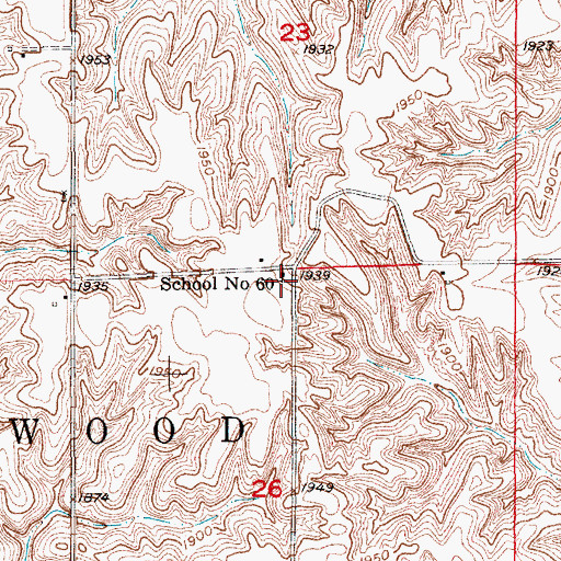 Topographic Map of School Number 60 (historical), NE