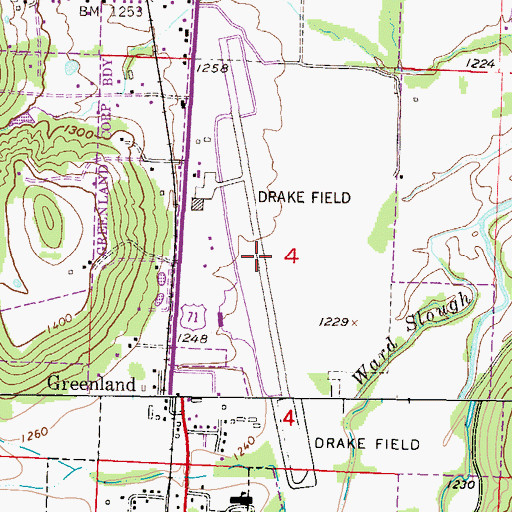 Topographic Map of Drake Field, AR