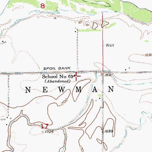 Topographic Map of School Number 61 (historical), NE