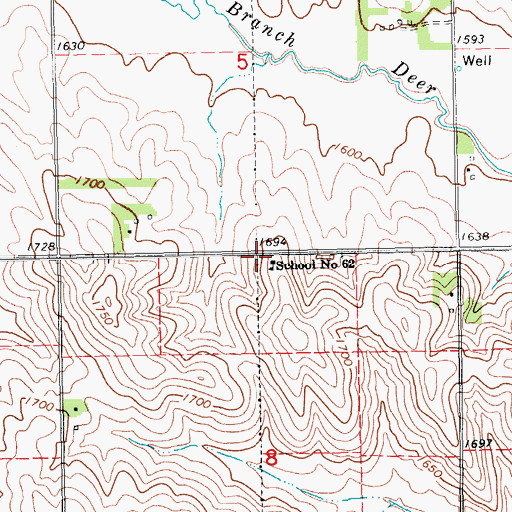 Topographic Map of School Number 62 (historical), NE