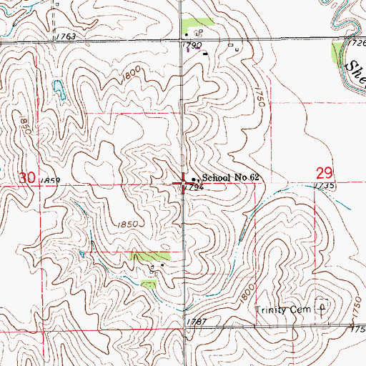 Topographic Map of School Number 62, NE