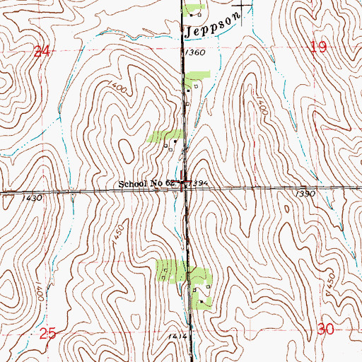 Topographic Map of School Number 62 (historical), NE