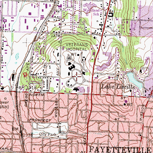 Topographic Map of Veterans Administration Heliport, AR