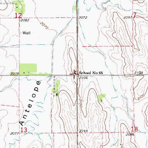Topographic Map of District 065-Buffalo County School, NE