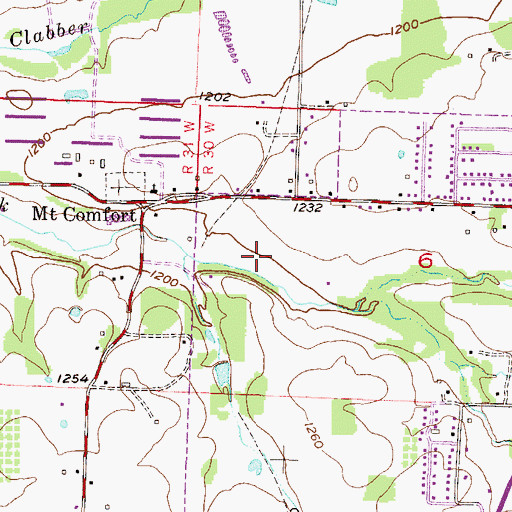 Topographic Map of Mount Comfort Airpark (historical), AR
