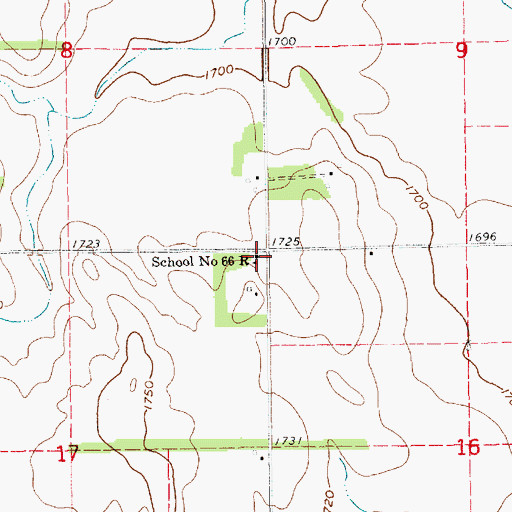 Topographic Map of School Number 66, NE