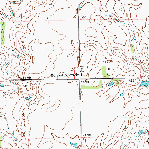 Topographic Map of Walnut Corner School (historical), NE