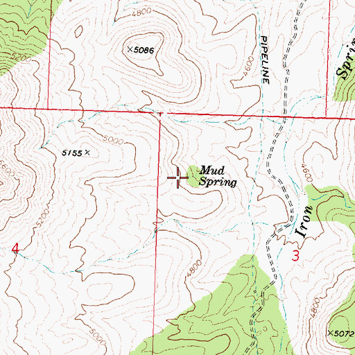 Topographic Map of Mud Spring, AZ