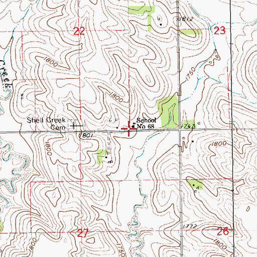 Topographic Map of School Number 68, NE