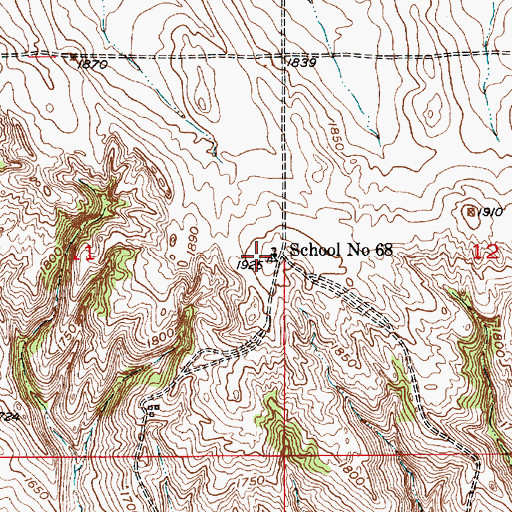 Topographic Map of School Number 68, NE