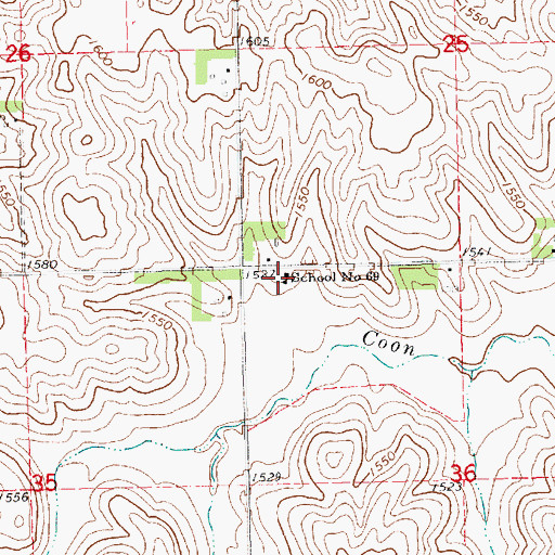 Topographic Map of School Number 69 (historical), NE