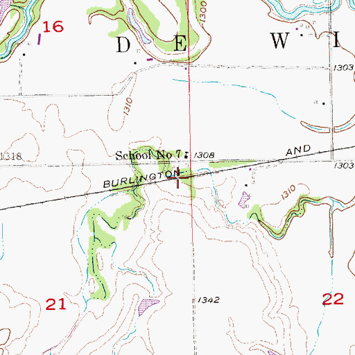 Topographic Map of School Number 7, NE
