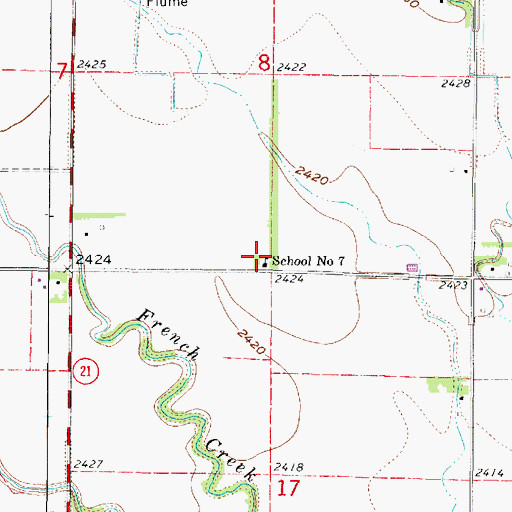 Topographic Map of School Number 7, NE