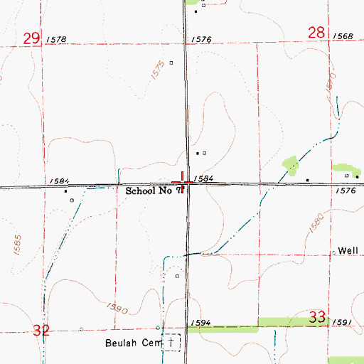Topographic Map of School Number 7, NE