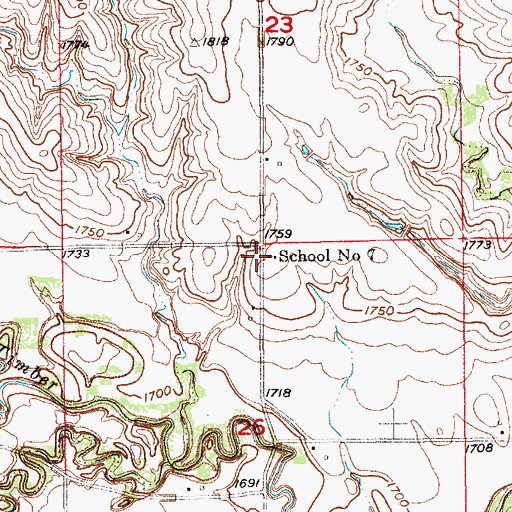 Topographic Map of School Number 7 (historical), NE