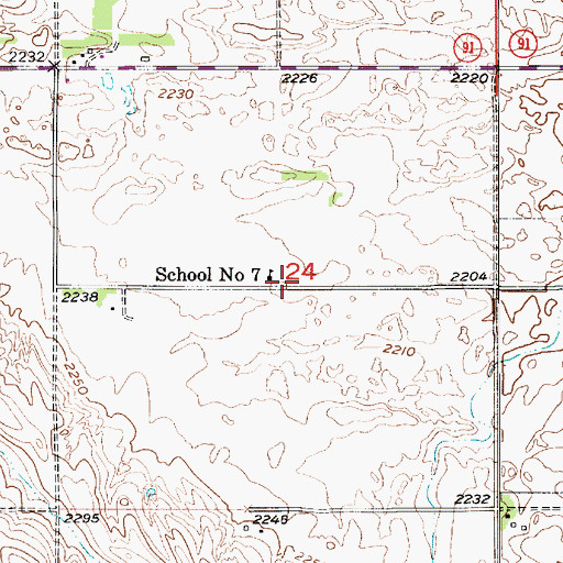 Topographic Map of School Number 7, NE