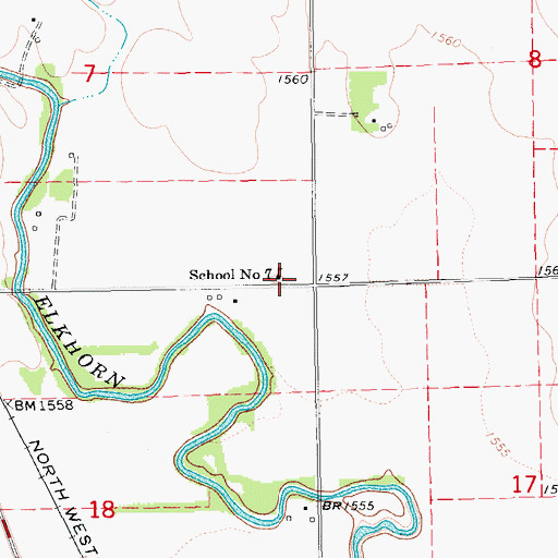 Topographic Map of School Number 7, NE