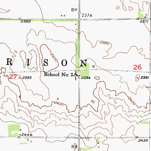 Topographic Map of School Number 7, NE