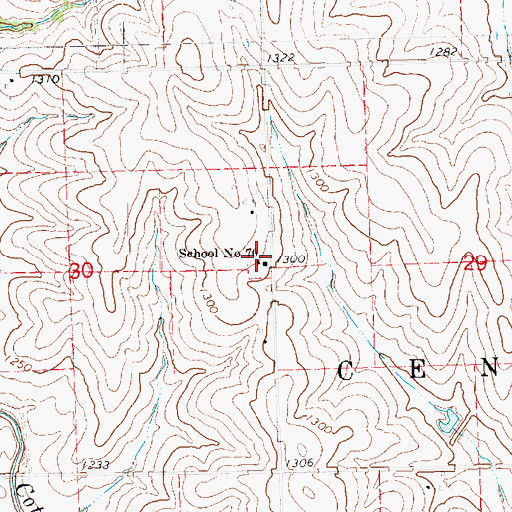 Topographic Map of South Center Public School, NE