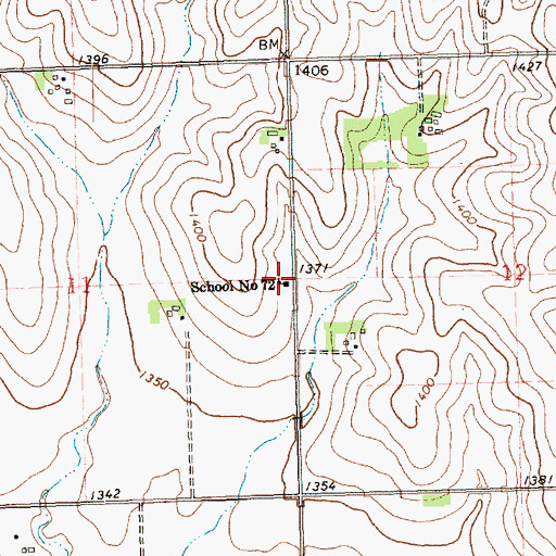 Topographic Map of School Number 72 (historical), NE