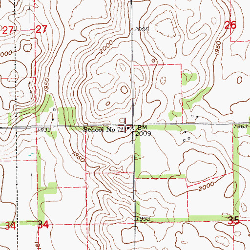 Topographic Map of School Number 72, NE