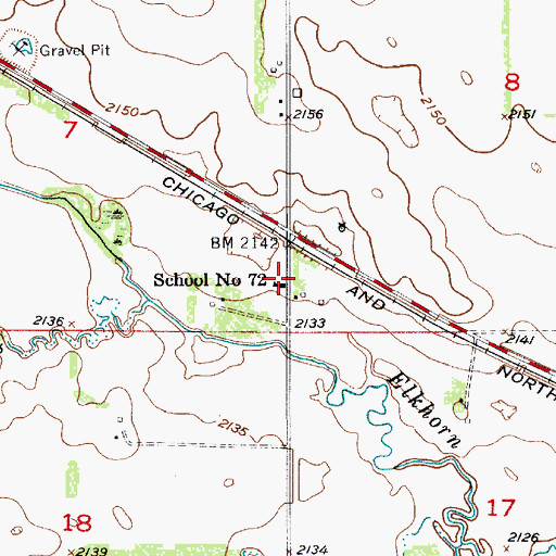 Topographic Map of School Number 72, NE
