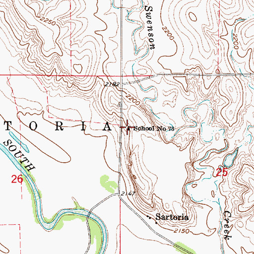Topographic Map of School Number 73 (historical), NE