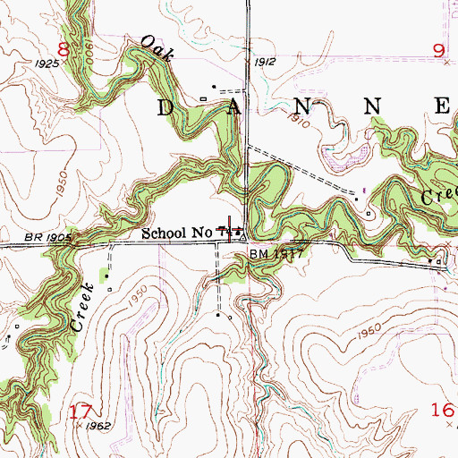 Topographic Map of School Number 74, NE