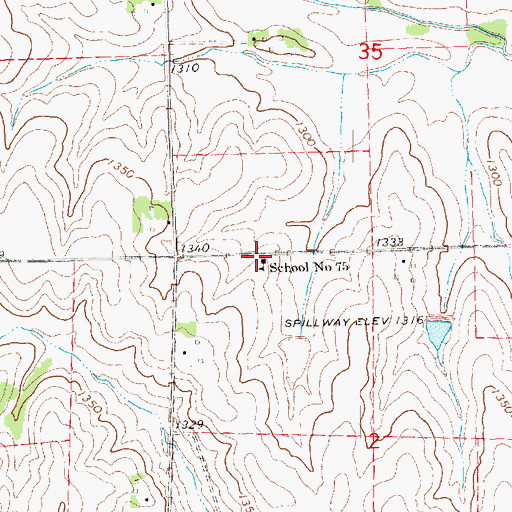 Topographic Map of School Number 75, NE