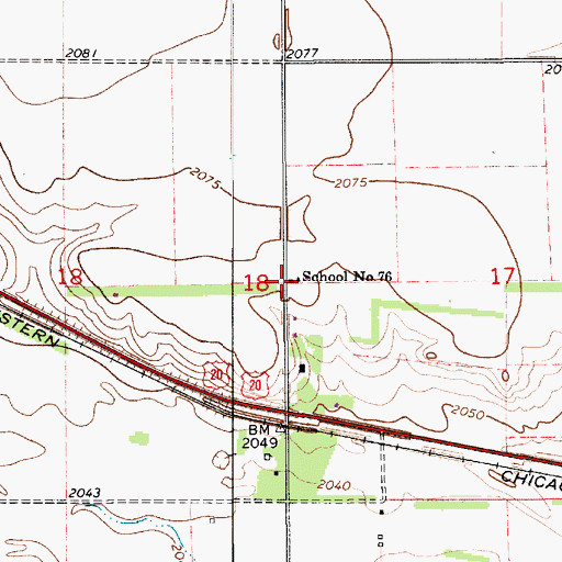 Topographic Map of School Number 76, NE