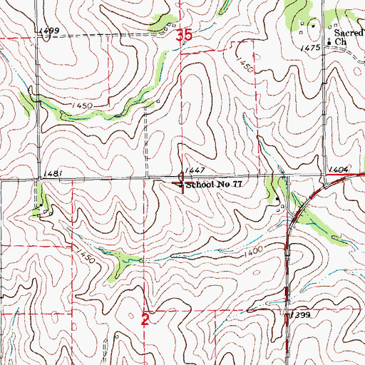 Topographic Map of School Number 77, NE